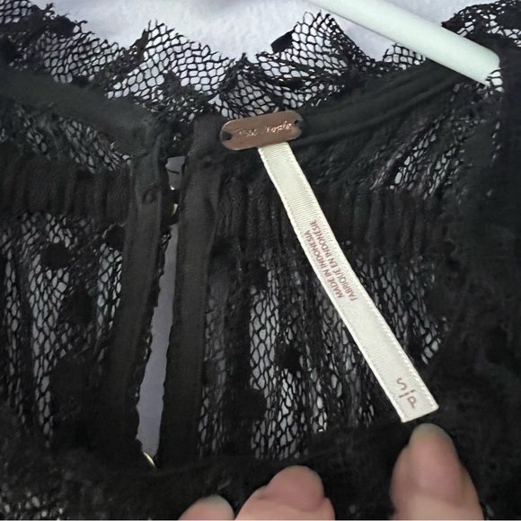 Free People Disco Ball Swiss Dot Lace Top Small - Picture 4 of 10
